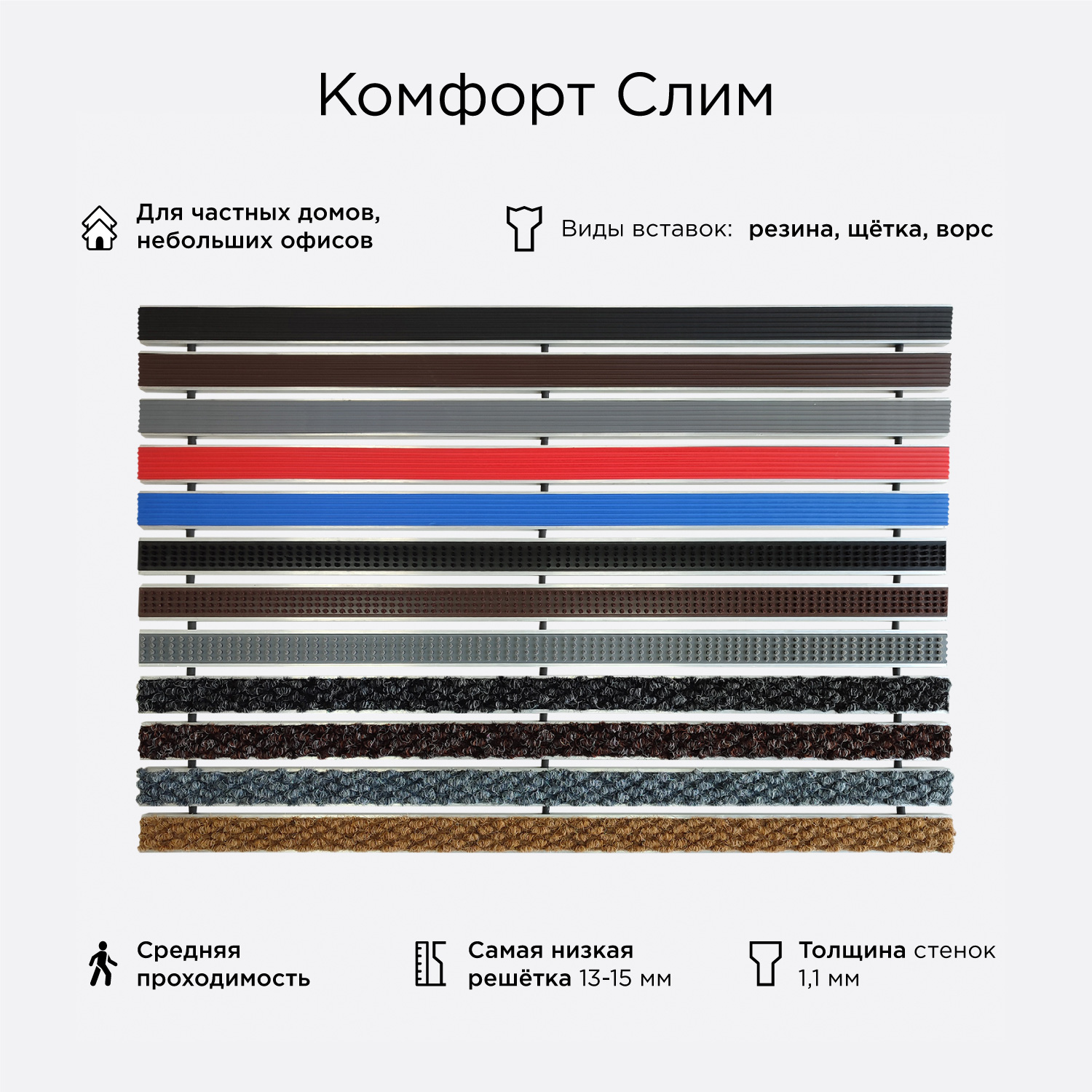 Грязезащитная решетка Комфорт Слим