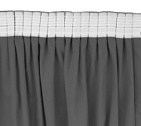 Шторы Стандарт серые на тесьме в спальню и гостиную