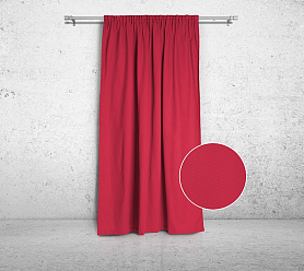 Шторы Стандарт красные на тесьме в спальню и гостиную