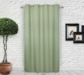 Шторы Премиум зеленые на люверсах блэкаут
