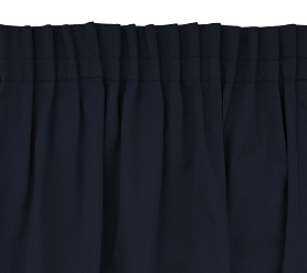 Шторы Стандарт темно-синие на тесьме в спальню и гостиную