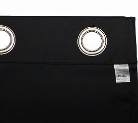 Шторы Премиум черные на люверсах блэкаут