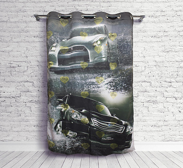 Штора Премиум с логотипом блэкаут