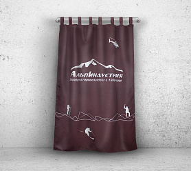 Шторы Премиум с логотипом на петлях без липучек блэкаут