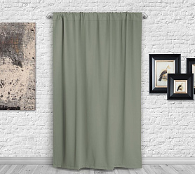 Шторы Премиум зеленые на кулиске блэкаут