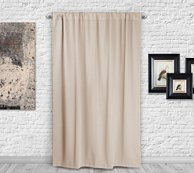 Шторы Премиум кремовые на кулиске блэкаут