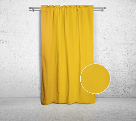 Шторы Стандарт желтые на кулиске с гребешком в спальню и гостиную