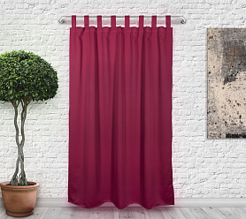Шторы Премиум рубиновые на петлях без липучек блэкаут