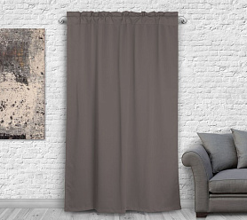 Шторы Премиум светло-коричневые на кулиске с гребешком блэкаут