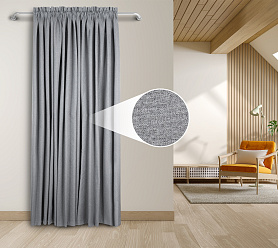 Штора Премиум Рогожка v02 с креплением Кулиса с гребешком блэкаут