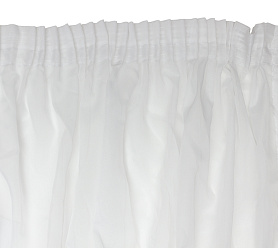 Вуаль однотонная белая на тесьме