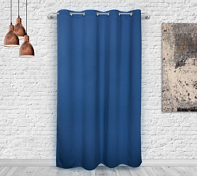 Шторы Премиум темно-синие на люверсах блэкаут