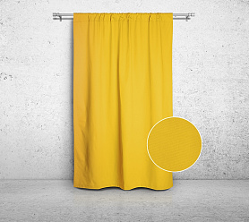 Шторы Стандарт желтые на кулиске в спальню и гостиную