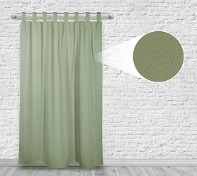 Шторы Премиум зеленые на петлях без липучек блэкаут