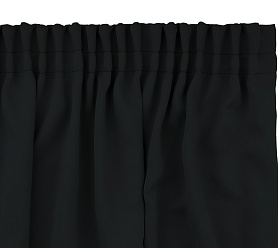 Шторы Премиум черные на тесьме блэкаут