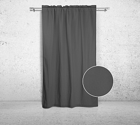 Шторы Стандарт серые на кулиске с гребешком в спальню и гостиную