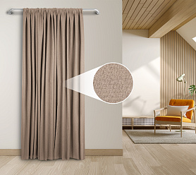 Штора Премиум Рогожка v03 с креплением Кулиса блэкаут