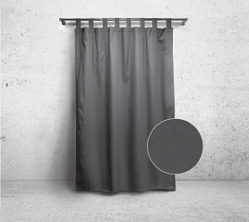 Шторы Стандарт серые на петлях на липучках в спальню и гостиную