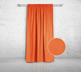 Шторы Стандарт оранжевые на тесьме в спальню и гостиную