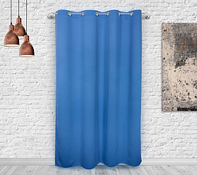 Шторы Премиум синие на люверсах блэкаут