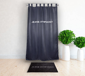 Шторы Премиум с логотипом на петлях без липучек блэкаут