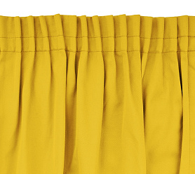 Шторы Стандарт желтые на тесьме в спальню и гостиную