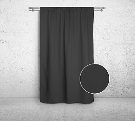 Шторы Стандарт темно-серые на кулиске в спальню и гостиную