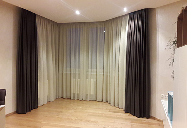 Комплект штор с тюлью в гостиную – Вельвет-ПРО