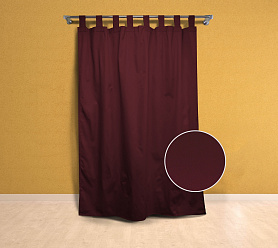 Шторы Эконом бордовые на петлях без липучек недорогие