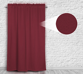 Шторы Премиум рубиновые на кулиске с гребешком блэкаут