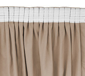 Шторы Стандарт бежевые на тесьме в спальню и гостиную