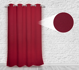 Шторы Премиум красные на люверсах блэкаут