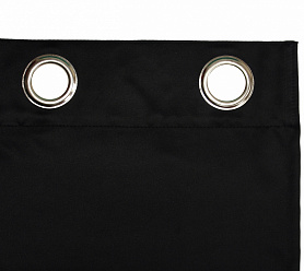 Шторы Премиум черные на люверсах блэкаут