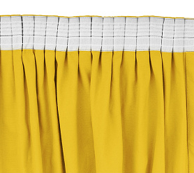 Шторы Стандарт желтые на тесьме в спальню и гостиную