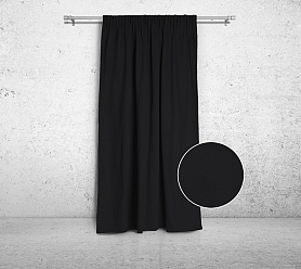 Шторы Стандарт черные на тесьме в спальню и гостиную