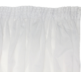 Вуаль однотонная белая на тесьме
