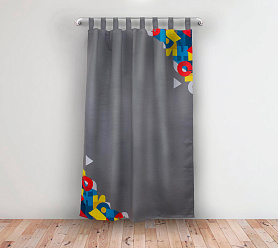 Шторы Премиум с логотипом на петлях без липучек блэкаут