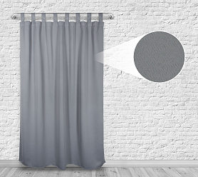 Шторы Премиум серые на петлях без липучек блэкаут