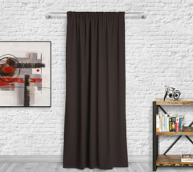 Шторы Премиум коричневые на тесьме блэкаут