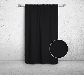 Шторы Стандарт черные на кулиске в спальню и гостиную