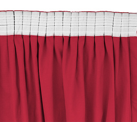 Шторы Стандарт красные на тесьме в спальню и гостиную