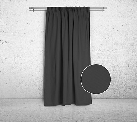 Шторы Стандарт темно-серые на тесьме в спальню и гостиную