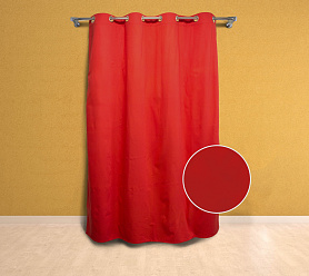 Шторы Эконом красные на люверсах недорогие