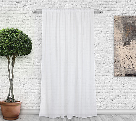 Вуаль однотонная белая на кулиске