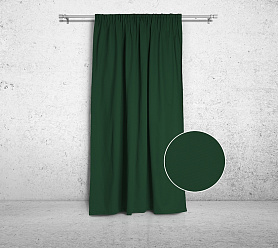 Шторы Стандарт зеленые на тесьме в спальню и гостиную
