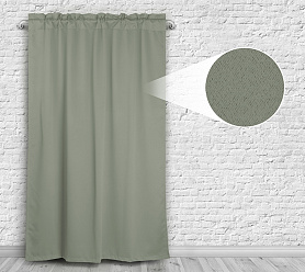 Шторы Премиум зеленые на кулиске с гребешком блэкаут