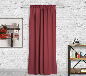 Шторы Премиум терракотовые на тесьме блэкаут