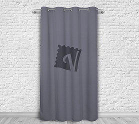 Шторы Премиум с логотипом на люверсах блэкаут