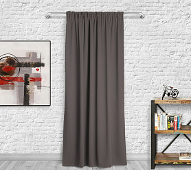 Шторы Премиум светло-коричневые на тесьме блэкаут