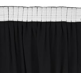 Шторы Стандарт черные на тесьме в спальню и гостиную